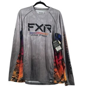 FXR Derby Air UPF Long Sleeve Shirt pro fish Performance microbial top sz lg